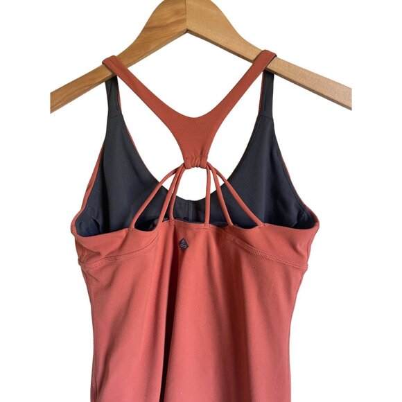 Prana Momento Yoga Size Small Orange Racerback Tank Top Gym Athletic Athleisure - Picture 5 of 7